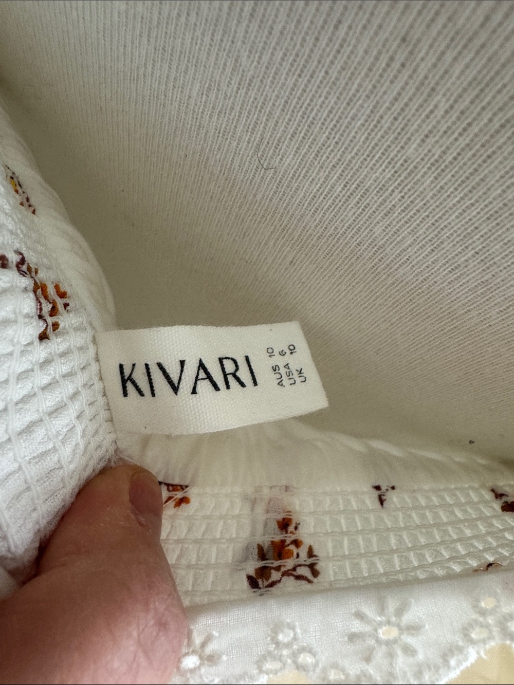 Kivari White Floral Tiered Mini Dress Size US 6 Boho Cottagecore - Picture 4 of 4
